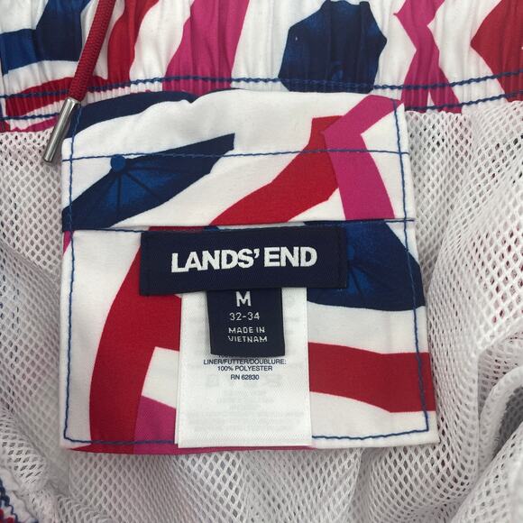 LANDS' END Swim Shorts Size M Inner Lining Pockets 5.5 Inch Inseam Board Trunks - Picture 3 of 7